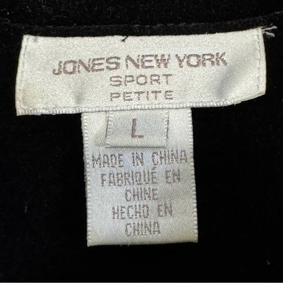 Jones NY Black Velvet Zip Shirt Jacket ✨ 100% Cotton - Picture 3 of 5